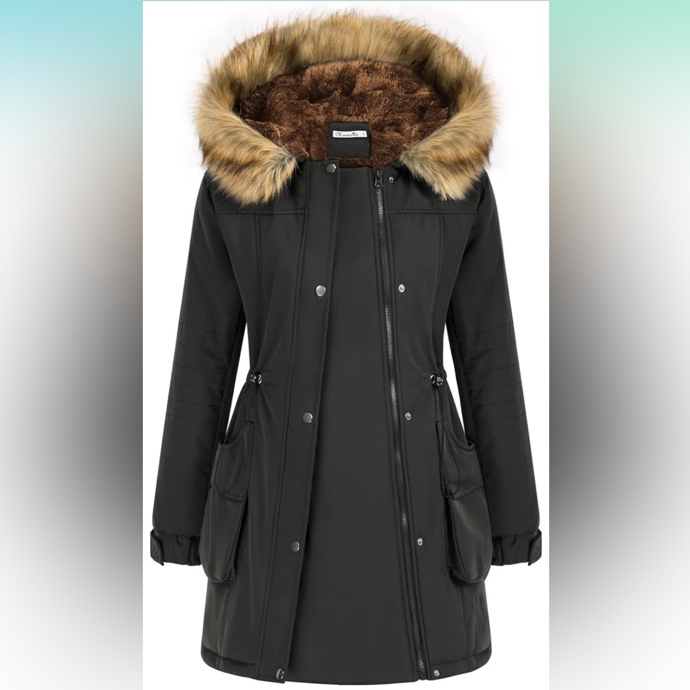 Small maternity winter coat with baby insert